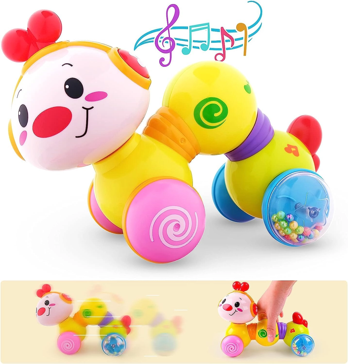 PLUSPOINT Caterpillar Press & Go Toy - 6 To 12 Months
