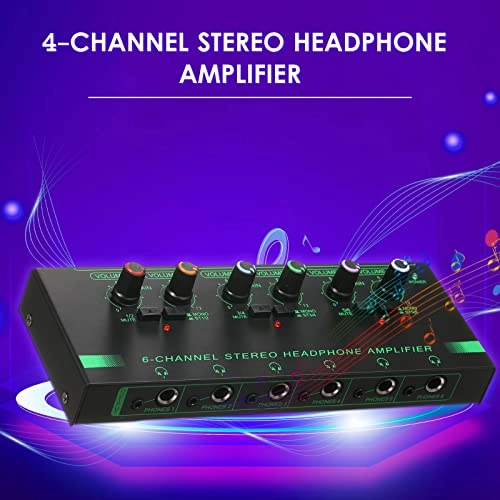 Headphone Amplifier - 6-Channel Stereo 6.35mm/3.5mm Input
