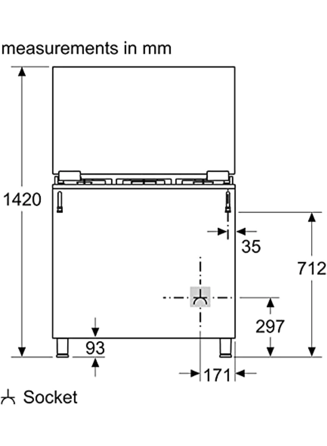 HGV1D0V50M GAS Cooker