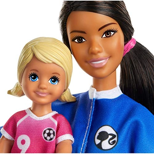 Barbie Soccer Coach Playset - Brunette Coach Doll Student Doll Accessories Ages 3+