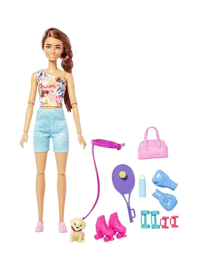 Barbie Doll - Puppy Workout Outfit Roller Skates