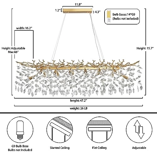 Modern Crystal Chandelier - 3000 Kelvin Dimmable