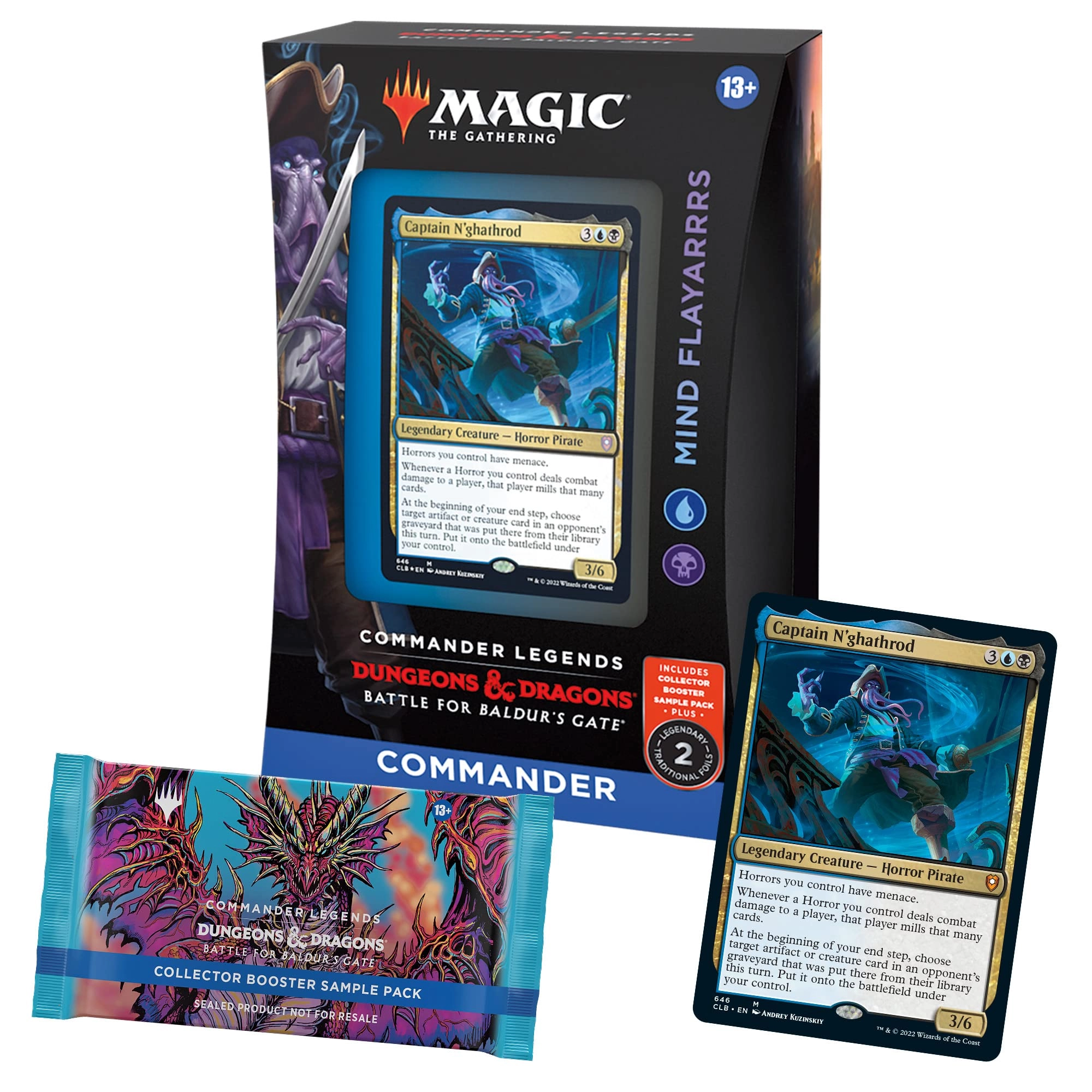 Magic: the Gathering Commander Legends: Battle for Baldur's Gate Commander Deck - 100-card + Collector Booster Sample Pack - 2-card