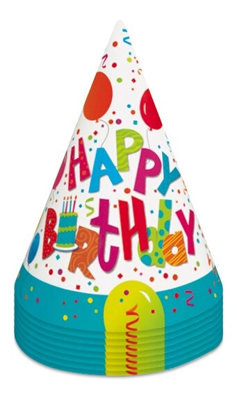 Party Zone Birthday Jamboree Party Hats - 8 piece(s) Birthday