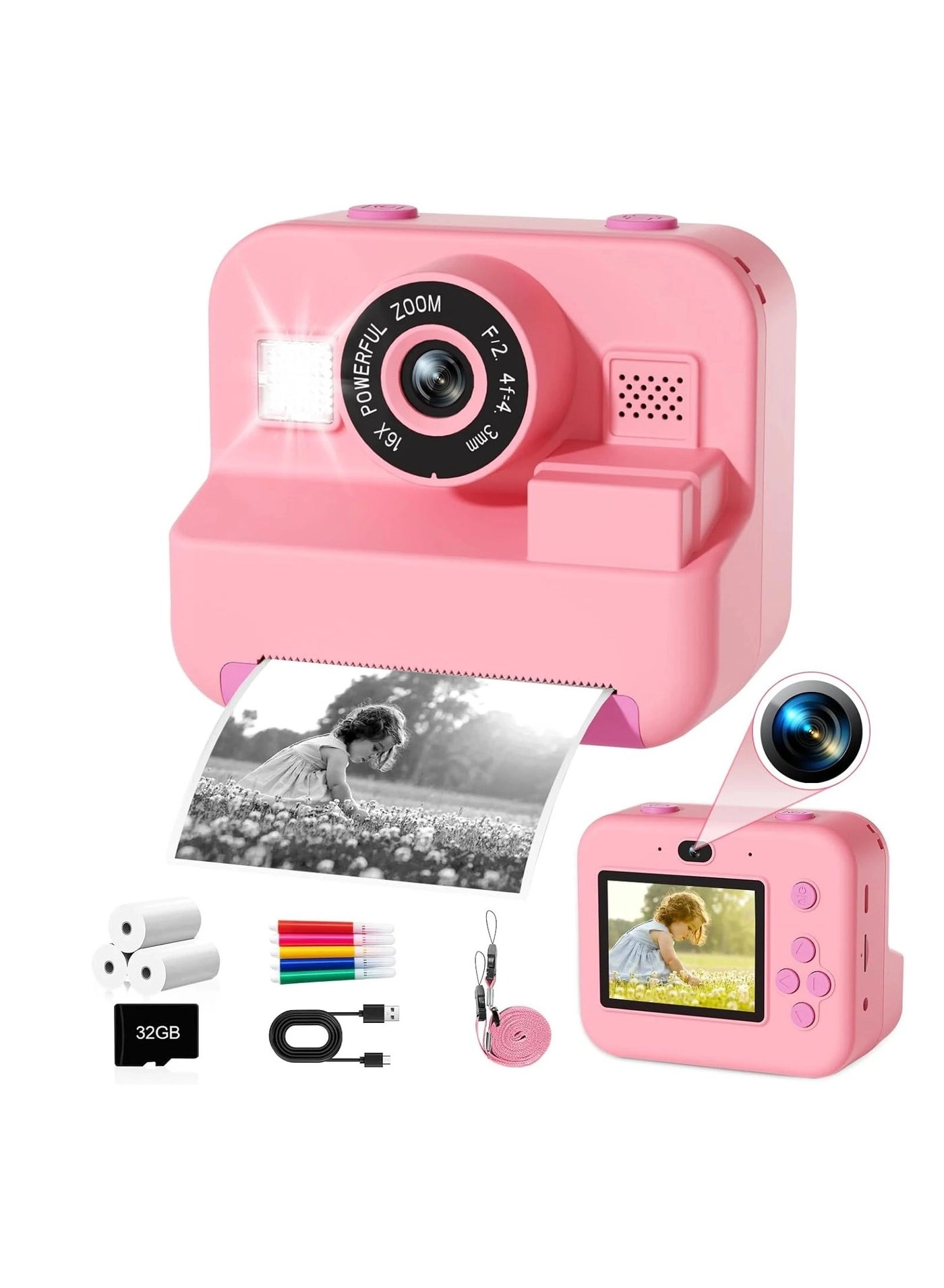 shopi.ae Instant Print Camera - 48MP 32GB Instant Print