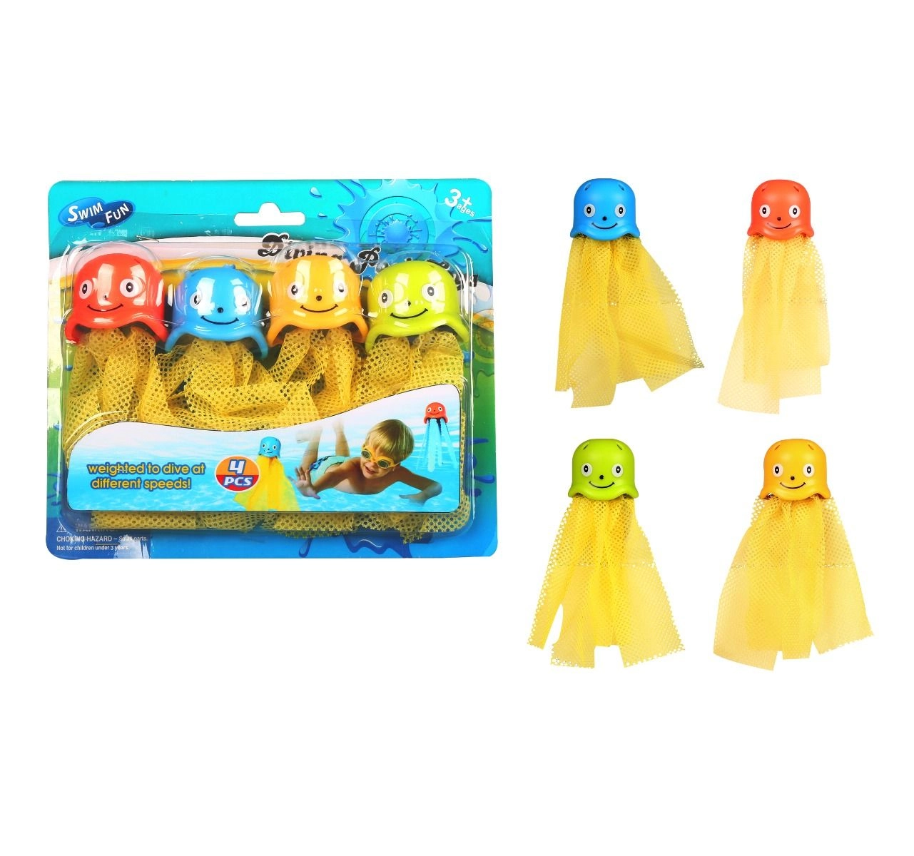 Diving Ring Toys - 4pcs Multi Colour
