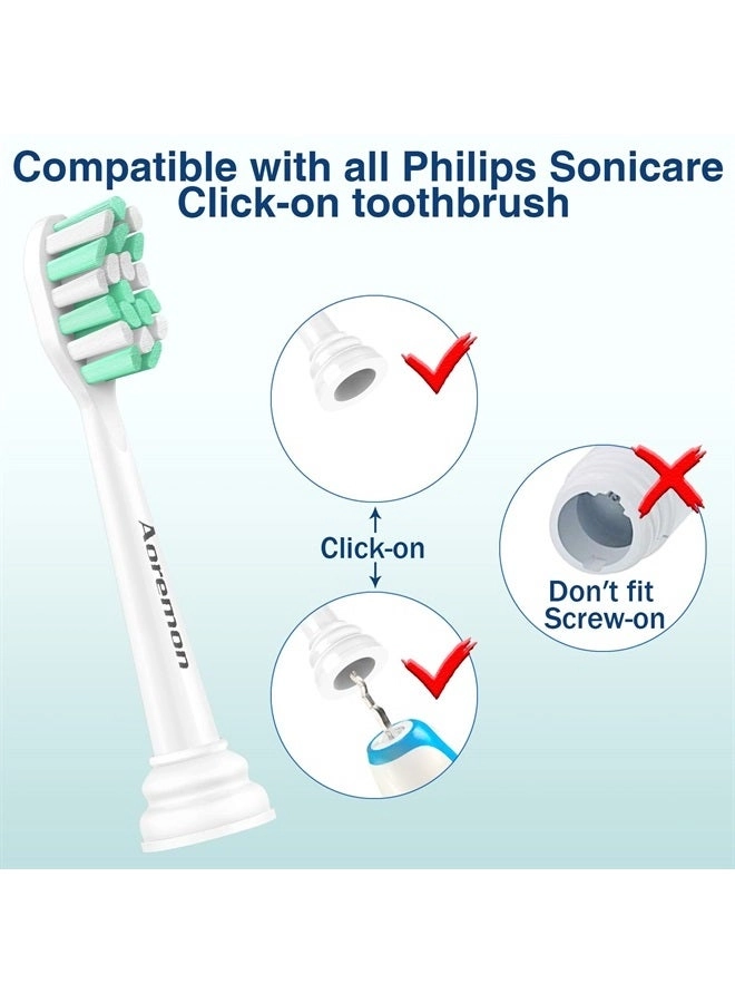 Replacement Brush Heads for Philips Sonicare - 10 Pack Blue and White