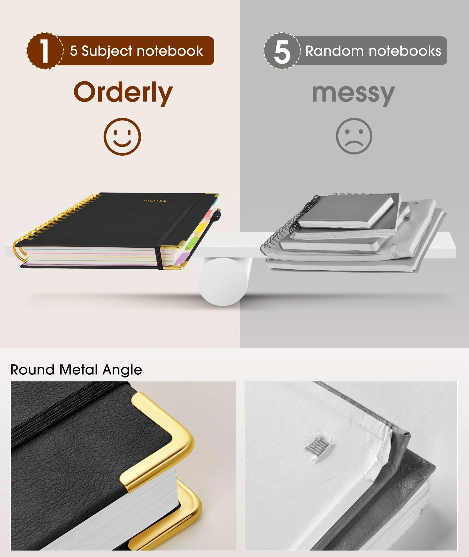 Hardcover Spiral Notebook A5 Spiral - Lined 300 Pages