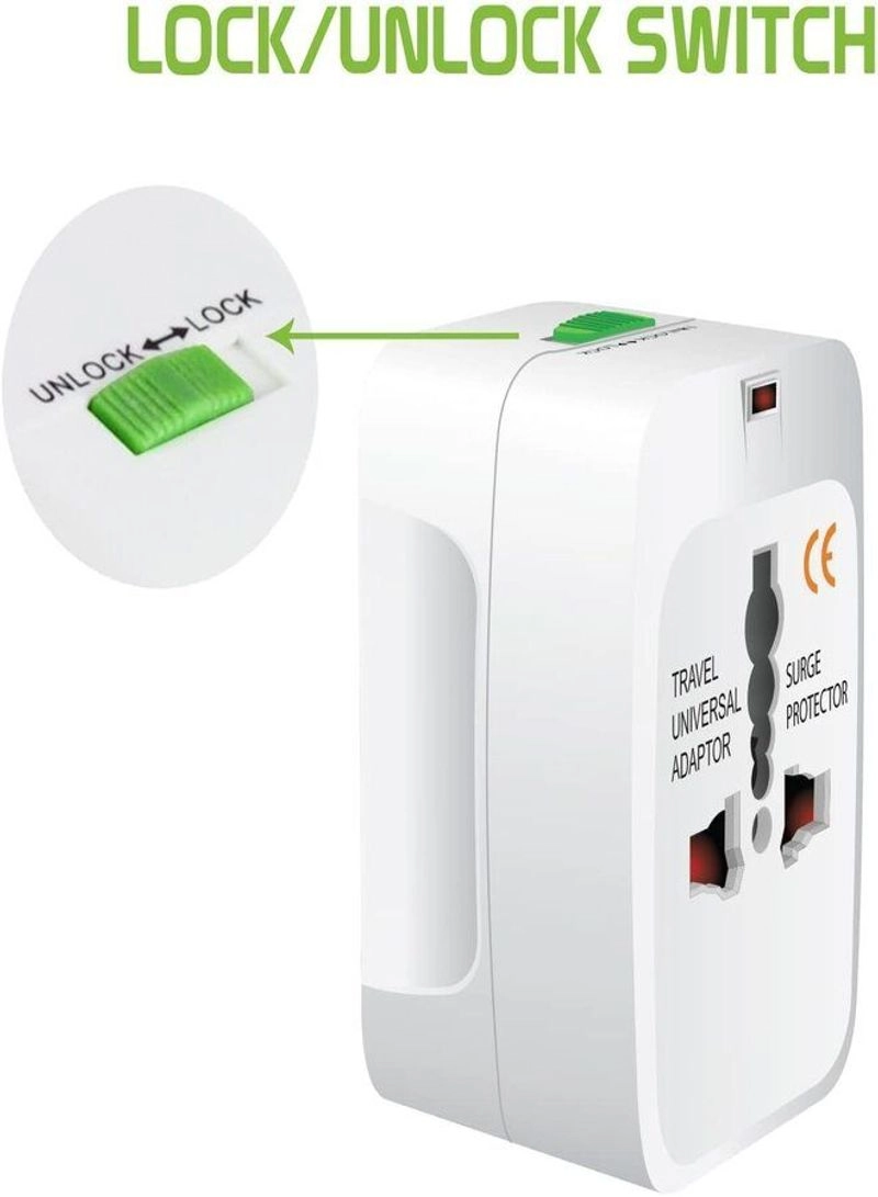 Marrkhor All In One International Travel Power Charger Universal Adapter Plug - America, Europe, Australia, Asia, Middle East, Africa, Oceania