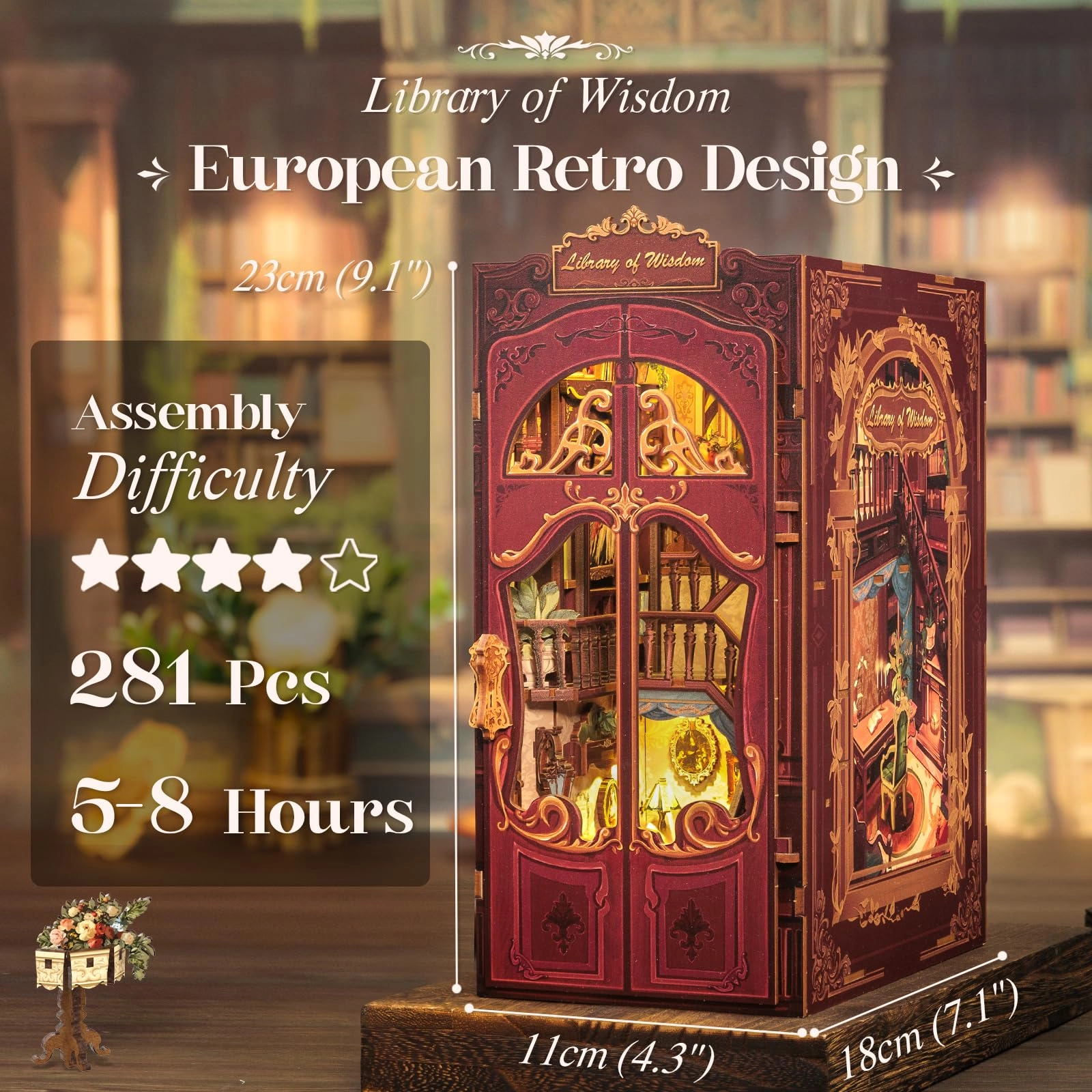 Book Nook Kit - Library of Wisdom 1:12