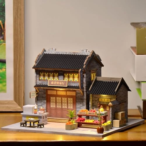 3D Wooden Puzzle Bookshelf Insert - Library of Books 1:24