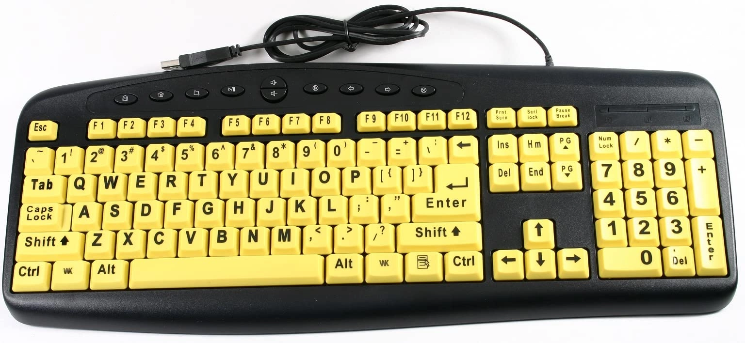 High Visibility Large Print Soft Touch Keyboard - QWERTY Wired