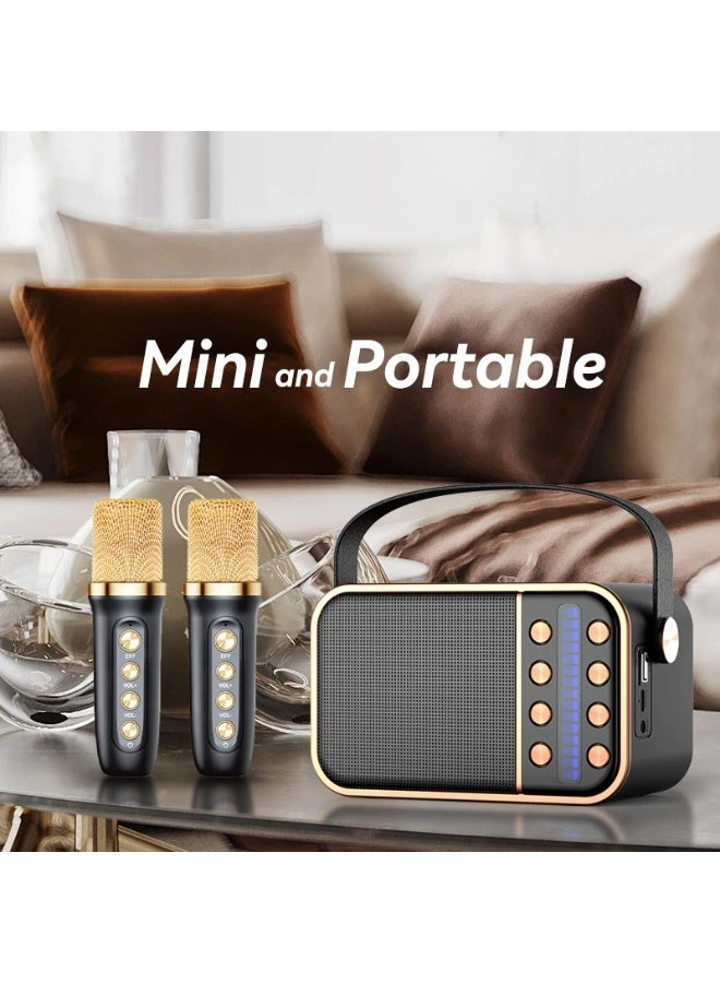Mini Portable Karaoke Speaker - 2 microphones
