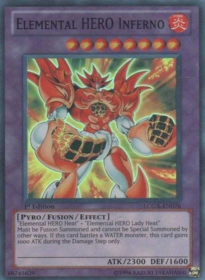 Yu-Gi-Oh! Elemental Hero Inferno - Legendary Collection 2-1st Edition Super Rare LCGX-EN076