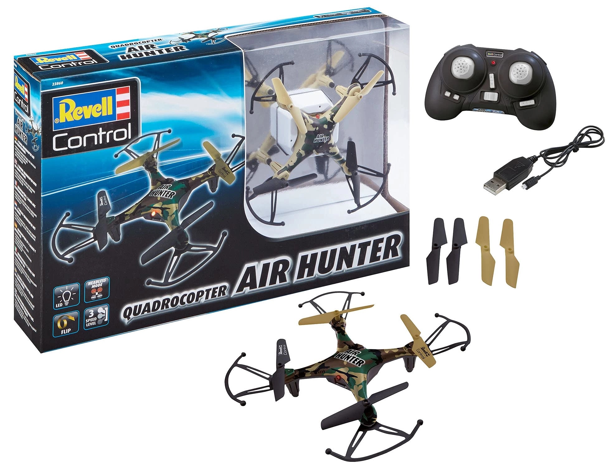 Revell Control Air Hunter - 3-speed settings Headless mode Flip function