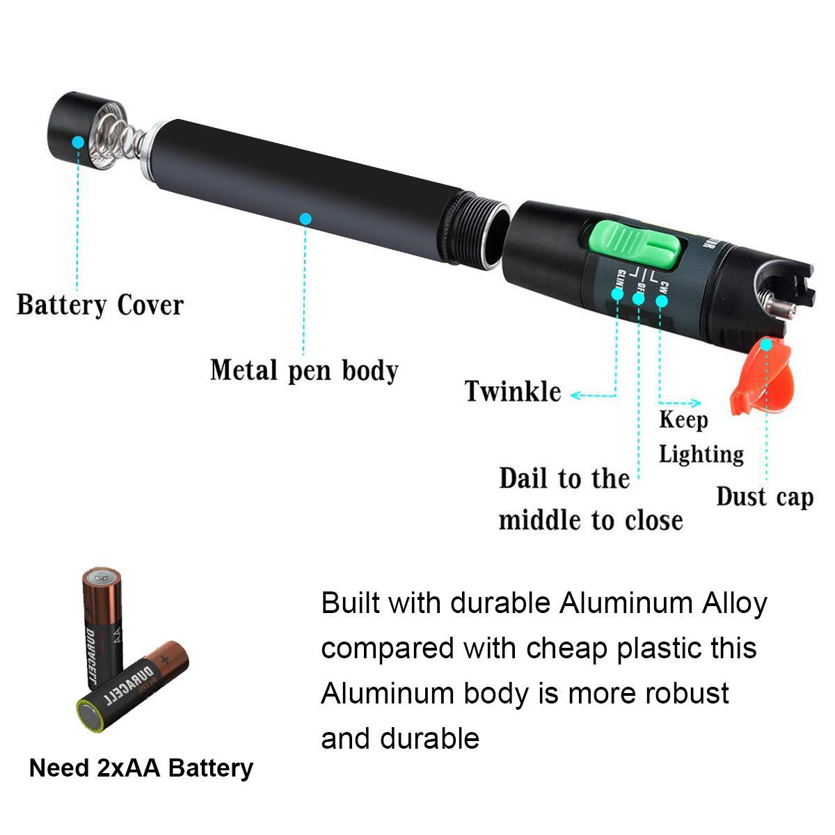 Visual Fault Locator - 30mW 30KM + FC/LC Connector Kit - FC Male to LC Female Adapter