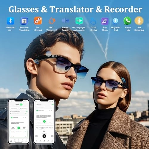 Smart Glasses Pro - 110-Language Bluetooth 5.4 38g