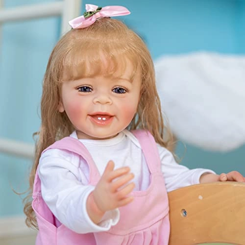 Reborn Baby Doll - 22 inch Silicone Vinyl Blonde Hair Ages 3+