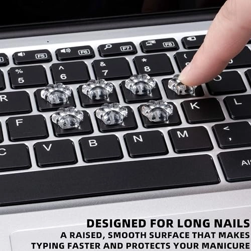Cat Paw Shape Raised Keyboard Stickers - 20 PCS Crystal Clear Glass