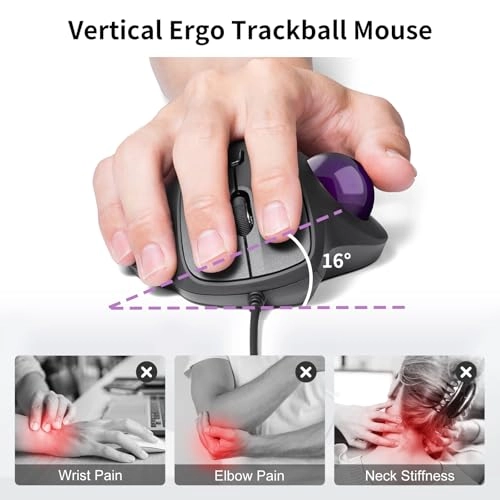 Ergonomic Trackball Mouse - USB