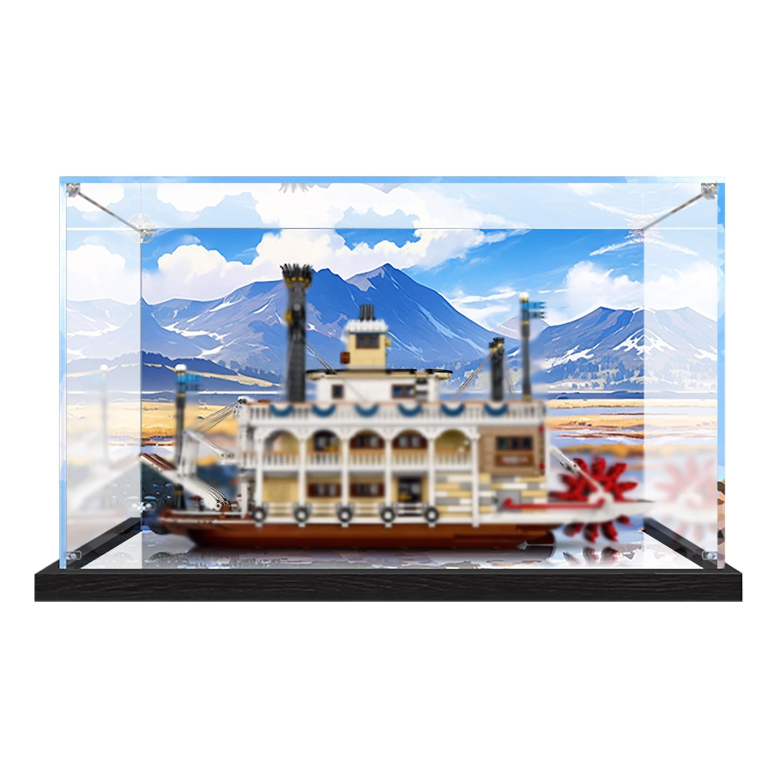 BrightAura Acrylic Display Case for LEGO 21356 River Steamboat - 3mm