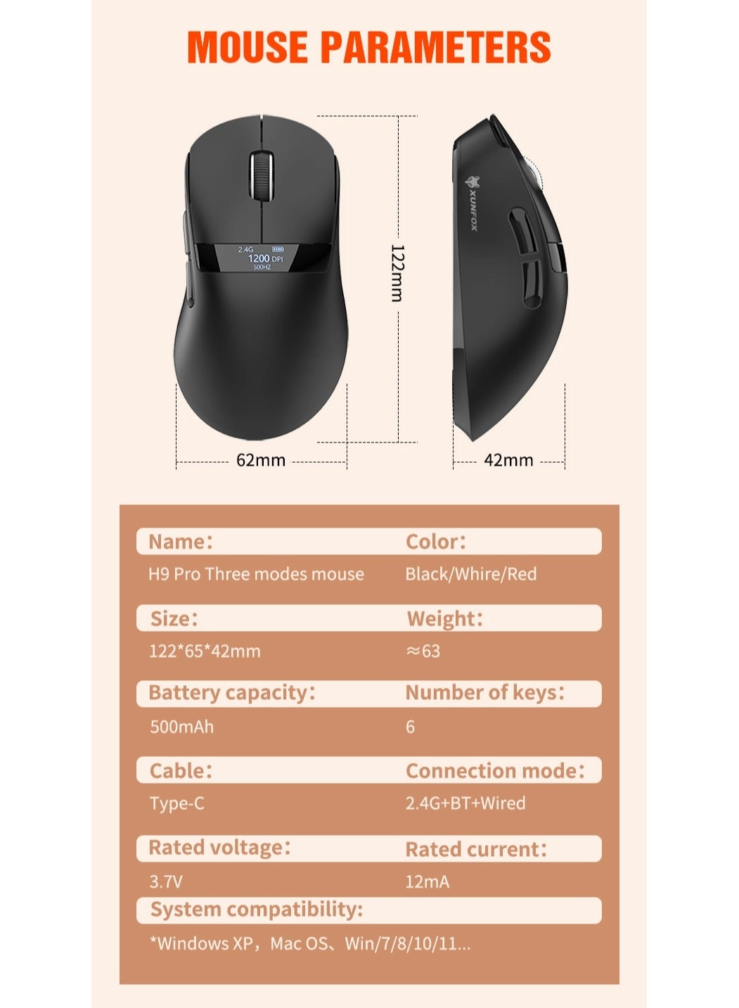 H9 Pro - 2.4G Bluetooth Wired