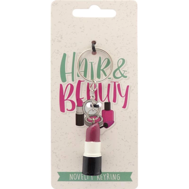 Non Branded Lipstick Keychain - Pink/White/Black