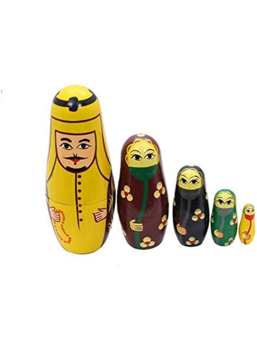 QUESERA Wooden Family Russian Nesting Dolls