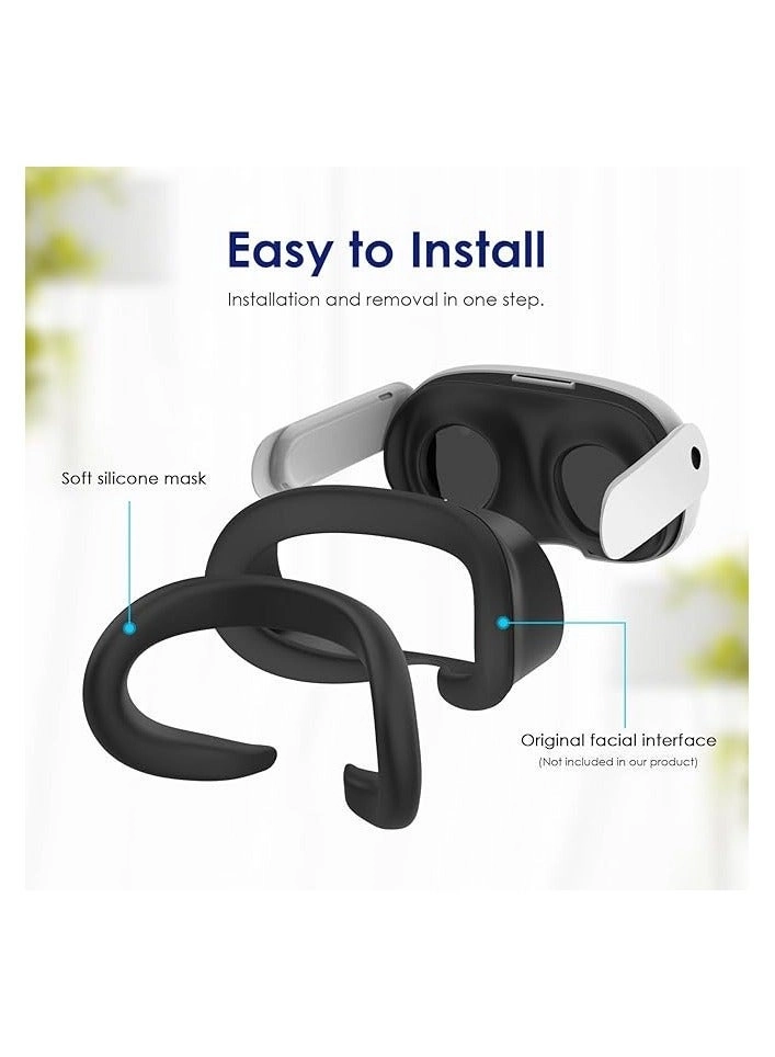 Protector Cover Set - Sweatproof Washable + Silicone Headset Cover + Face Cushion Cover Pad + Lens Dust Cover + Controller Thumb Grips - 2 Pack