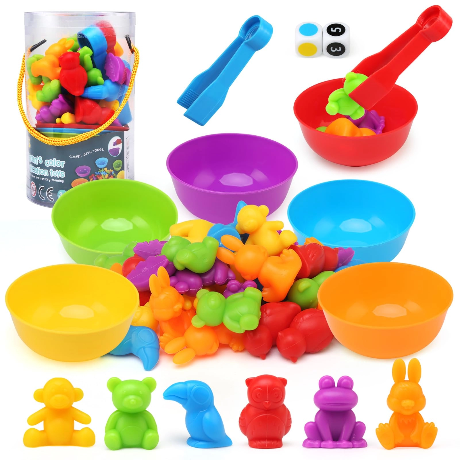 SEN HAI TOYS FACTORY Rainbow Animal Counting Set - 3+ 46 pieces