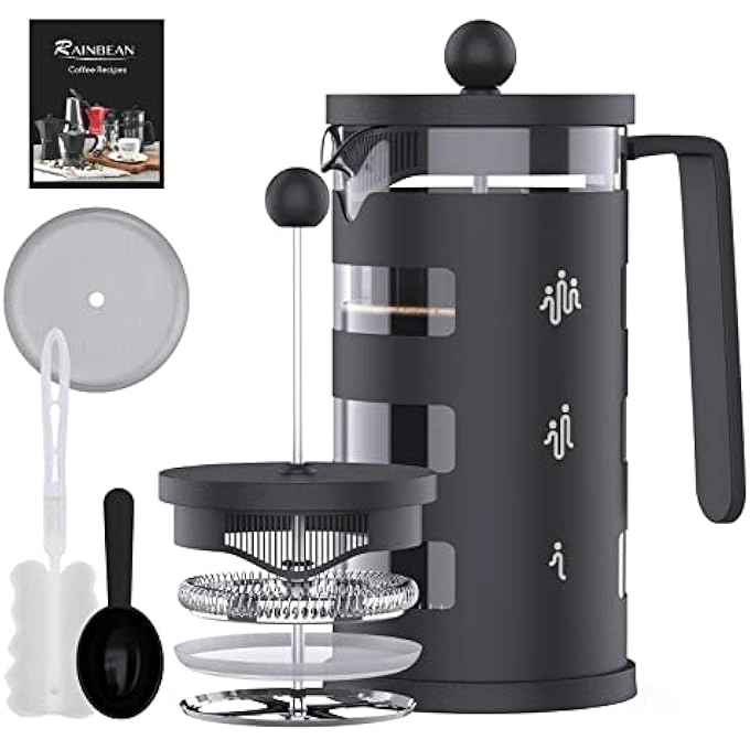 RAINBEAN French Press - 12 Oz 1 Cup 3 Level Filtration