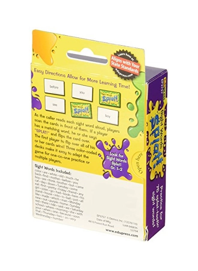 Sight Words Splat - Card Game