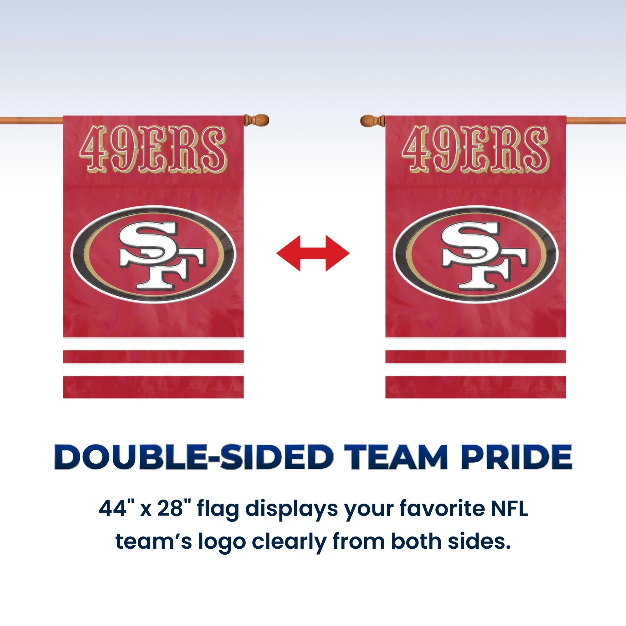 San Francisco 49ers Applique Banner Flag - 1 Game Day, Outdoor Events, Sports & Tailgating