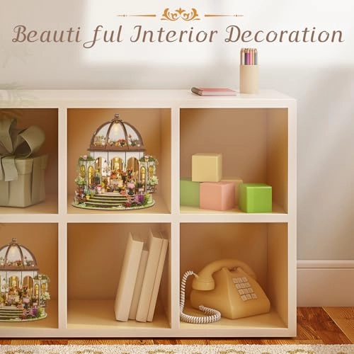 Miniature House Kit - Wooden with Furniture & LED