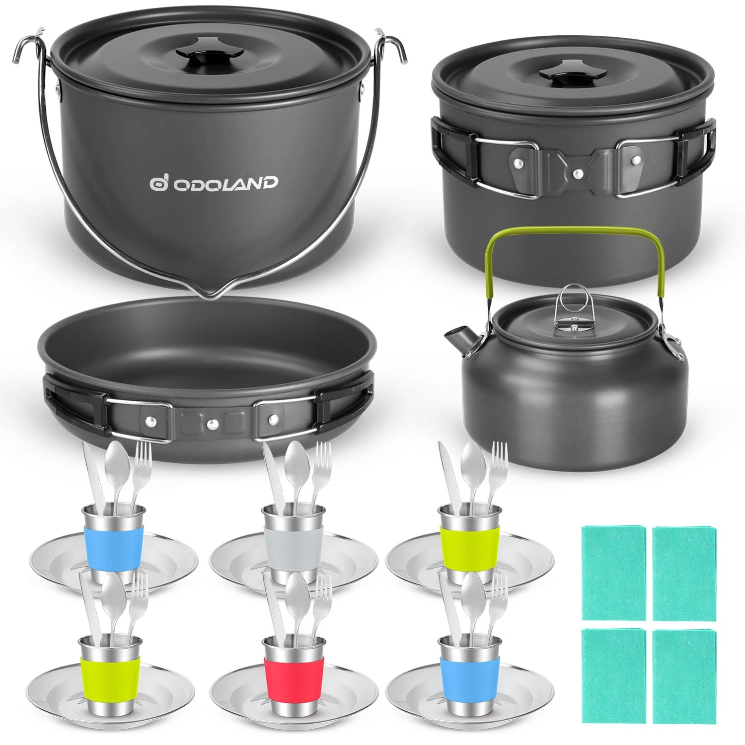 odoland Camping Cookware Mess Kit - 39pcs