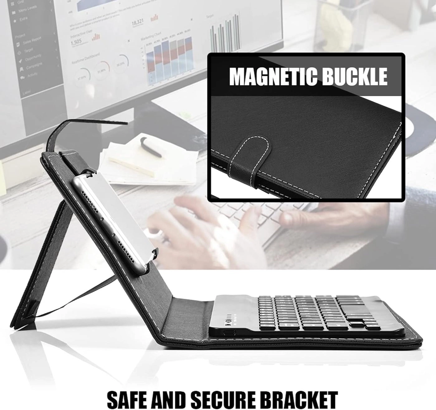 Universal 2 in 1 Wireless Bluetooth Keyboard Flip Case - English