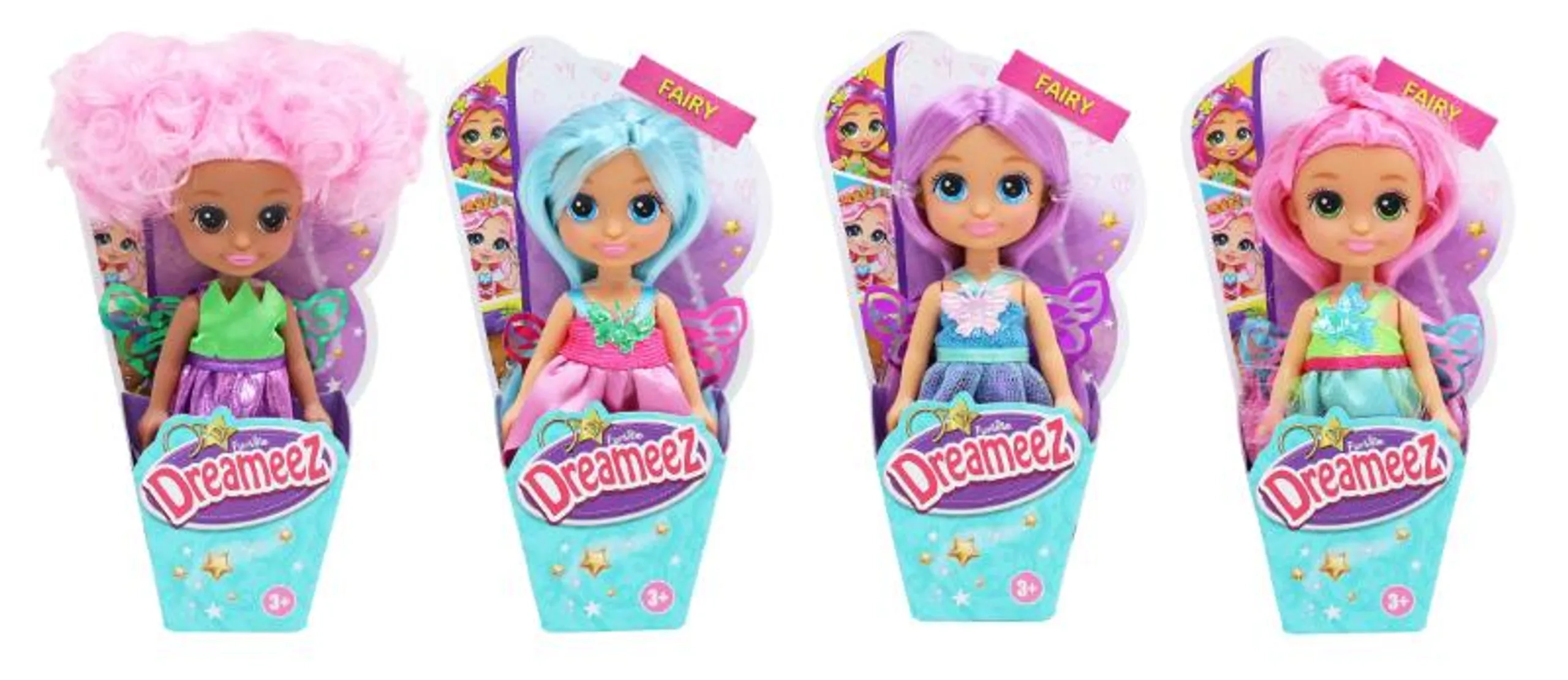 Funville Dreameez Fairy Dolls - 12 cm 4 Assorted Ages 3+ Set