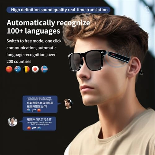 AI Smart Glasses - Bluetooth 5.2 Translation