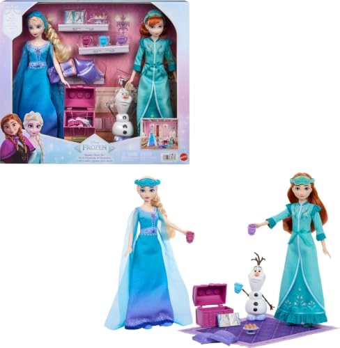 Frozen Sisters in Pyjama Set - Anna and Elsa with Olaf and 14 Accessories