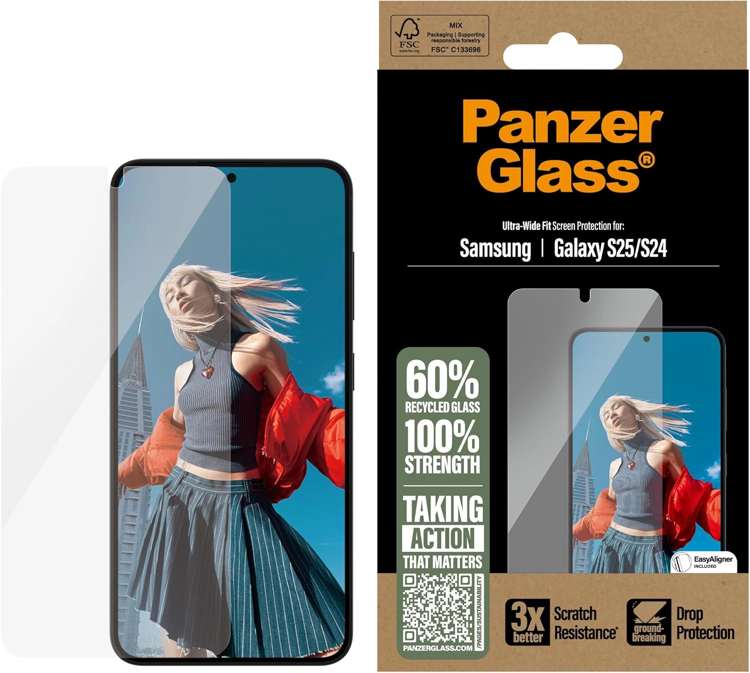 Clear Glass Screen Protector for Samsung Galaxy S25