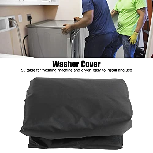 Washing Machine Cover - 40x29x28.0in 210D Silver Coated Oxford Cloth Black