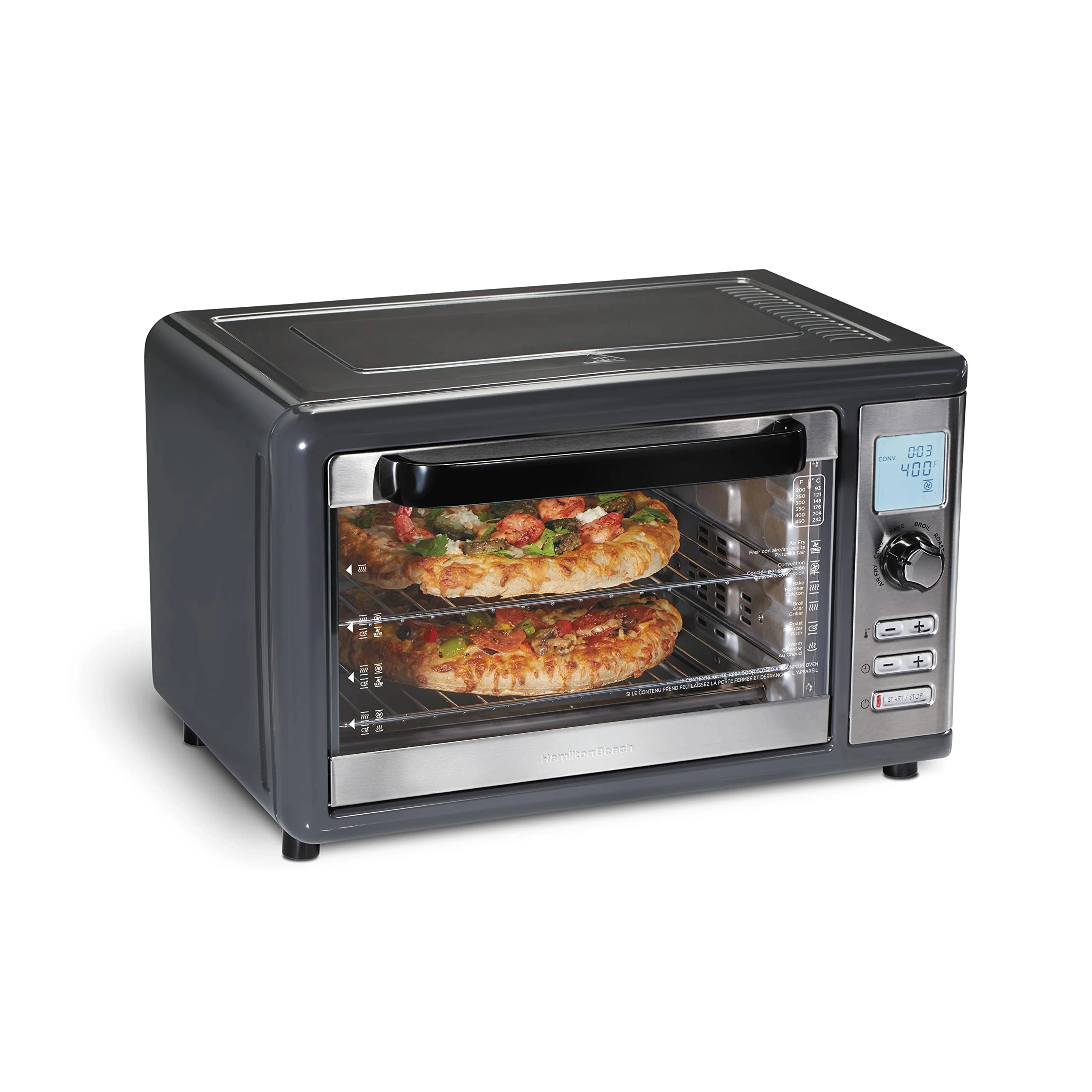 Hamilton Beach Air Fryer Countertop Toaster Oven - XL 1800 watts Grey