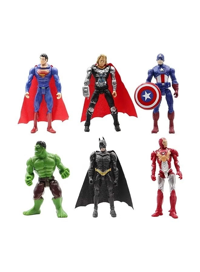 Superhero Action Figure Set - 6 pcs
