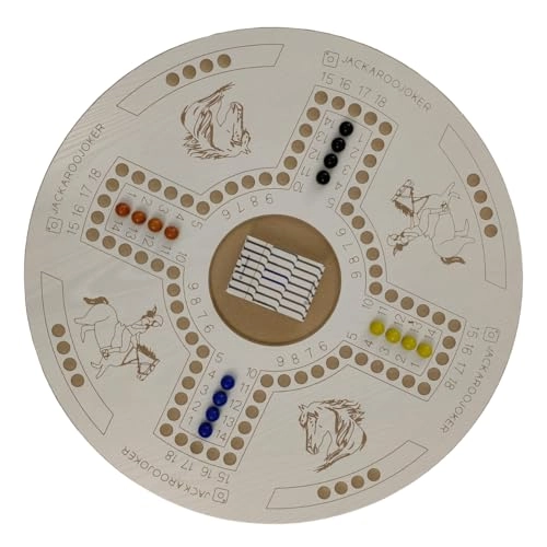 wahoo - Wooden 16 Colored Glass Marbles