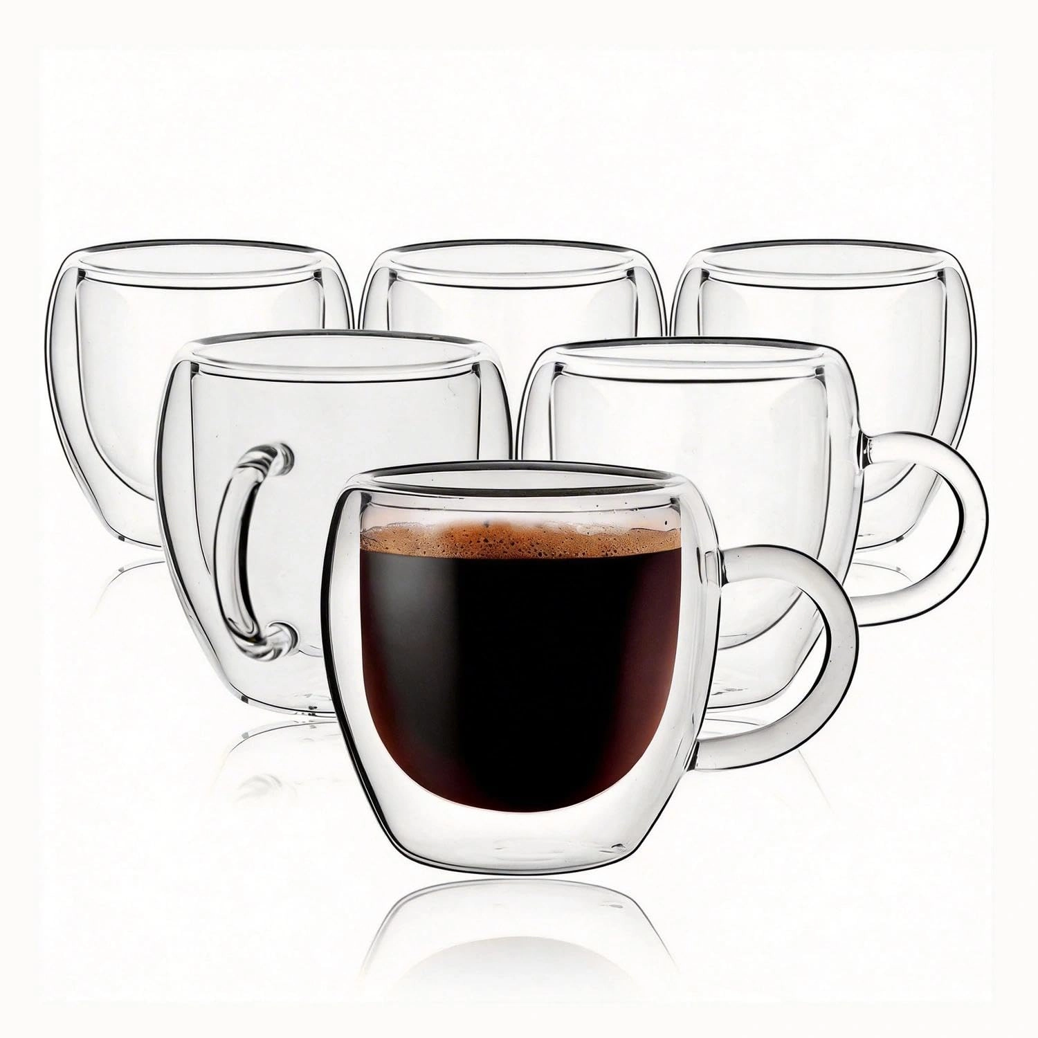 glenkach Glass Tumbler - 6 pcs Double Wall Borosilicate Glass