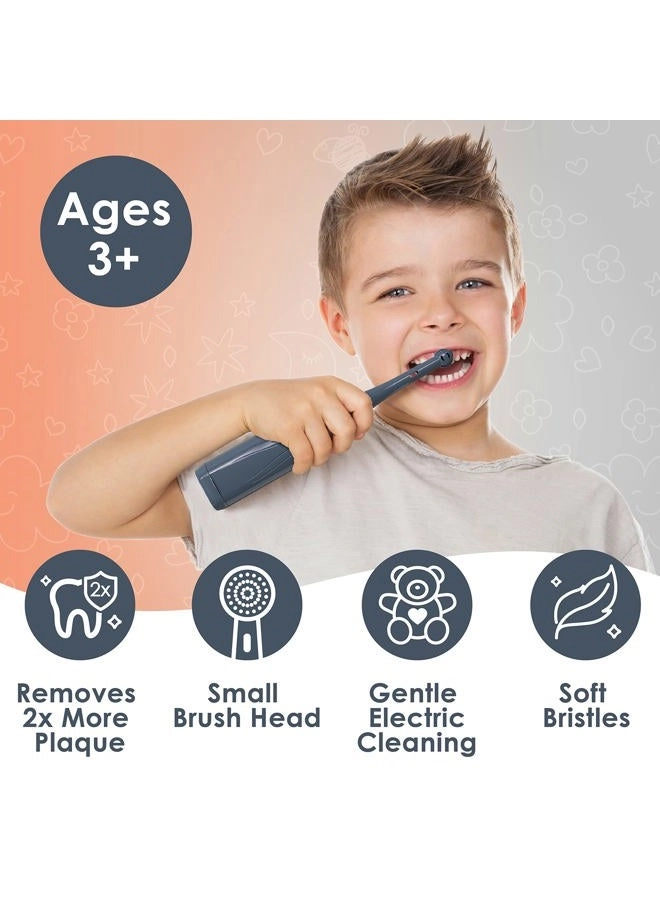 Kids’ Electric Toothbrush Set - Ages 3+ 2 Brush Heads 2-Minute Timer
