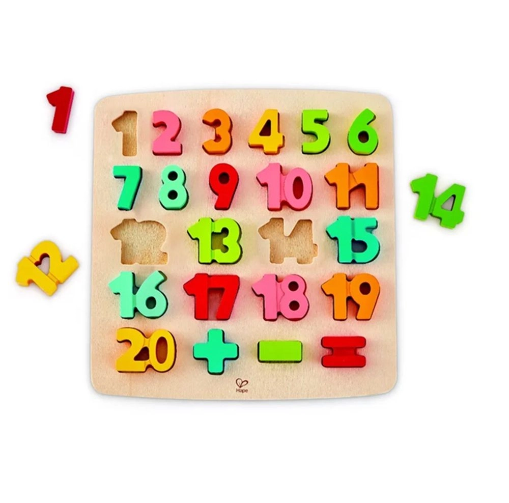 Chunky Alphabet And Number Math Wooden Puzzle Set - 3+