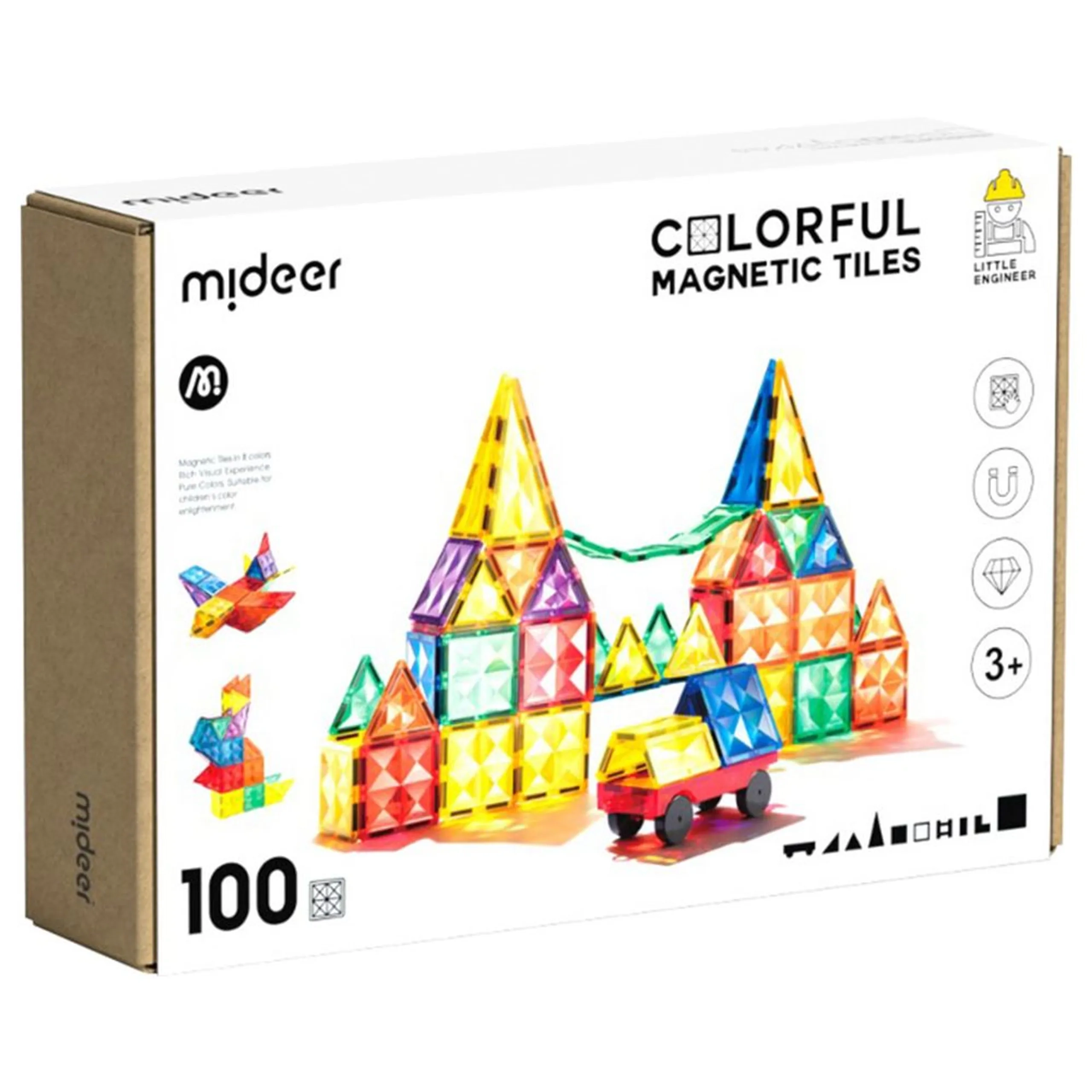 Colourful Magnetic Tiles CT1211 - 100pcs
