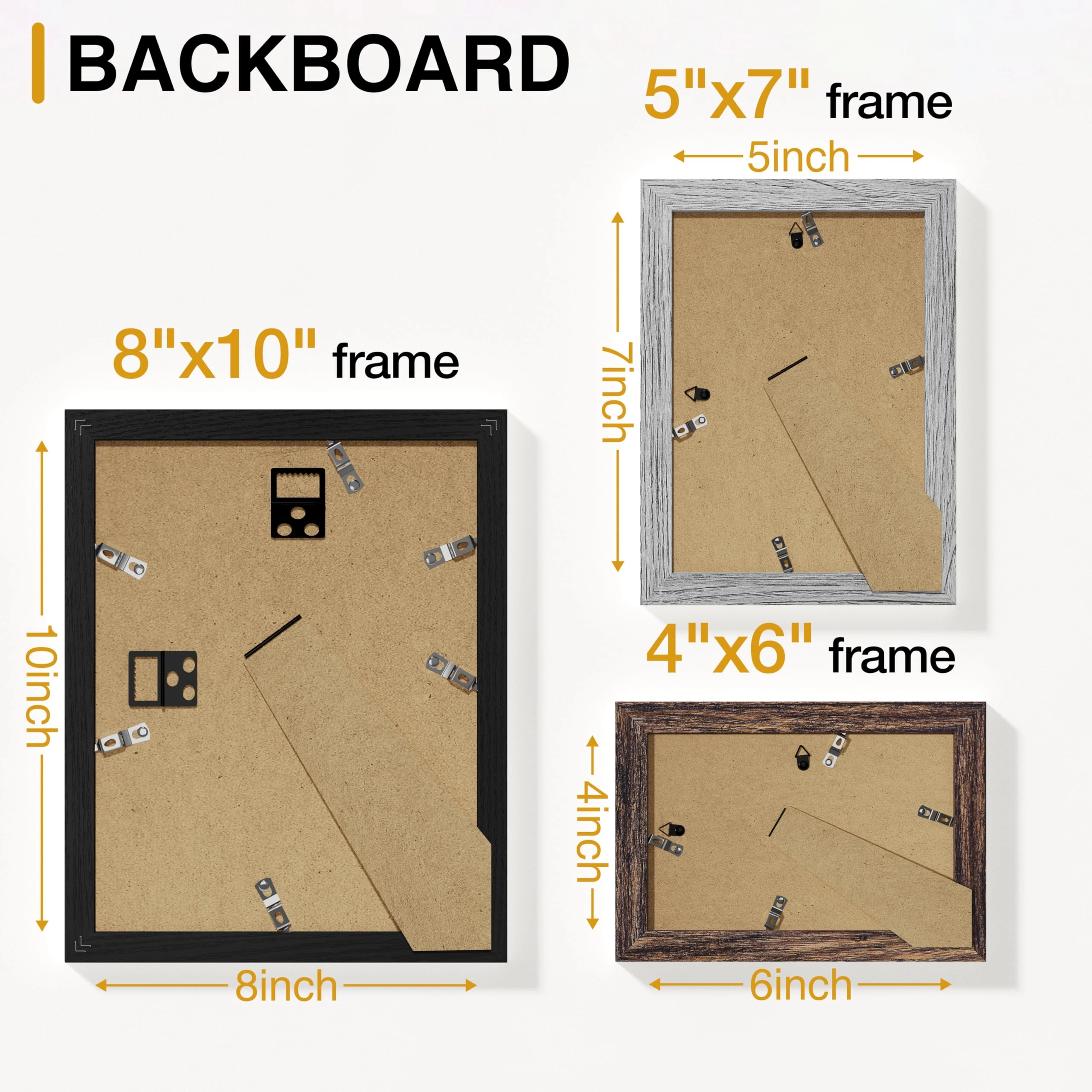 Picture Frames Set - 10 Pack Rustic Grey