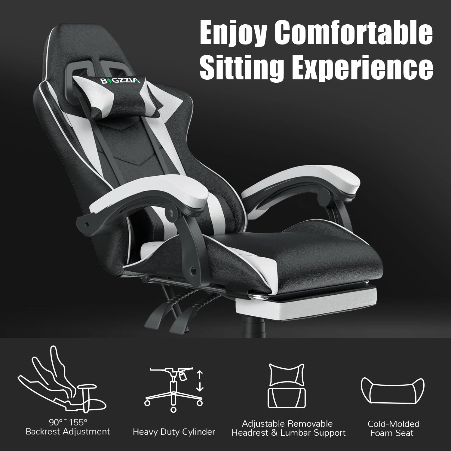 A gaming chair - Adjustable Height Reclining Feature
